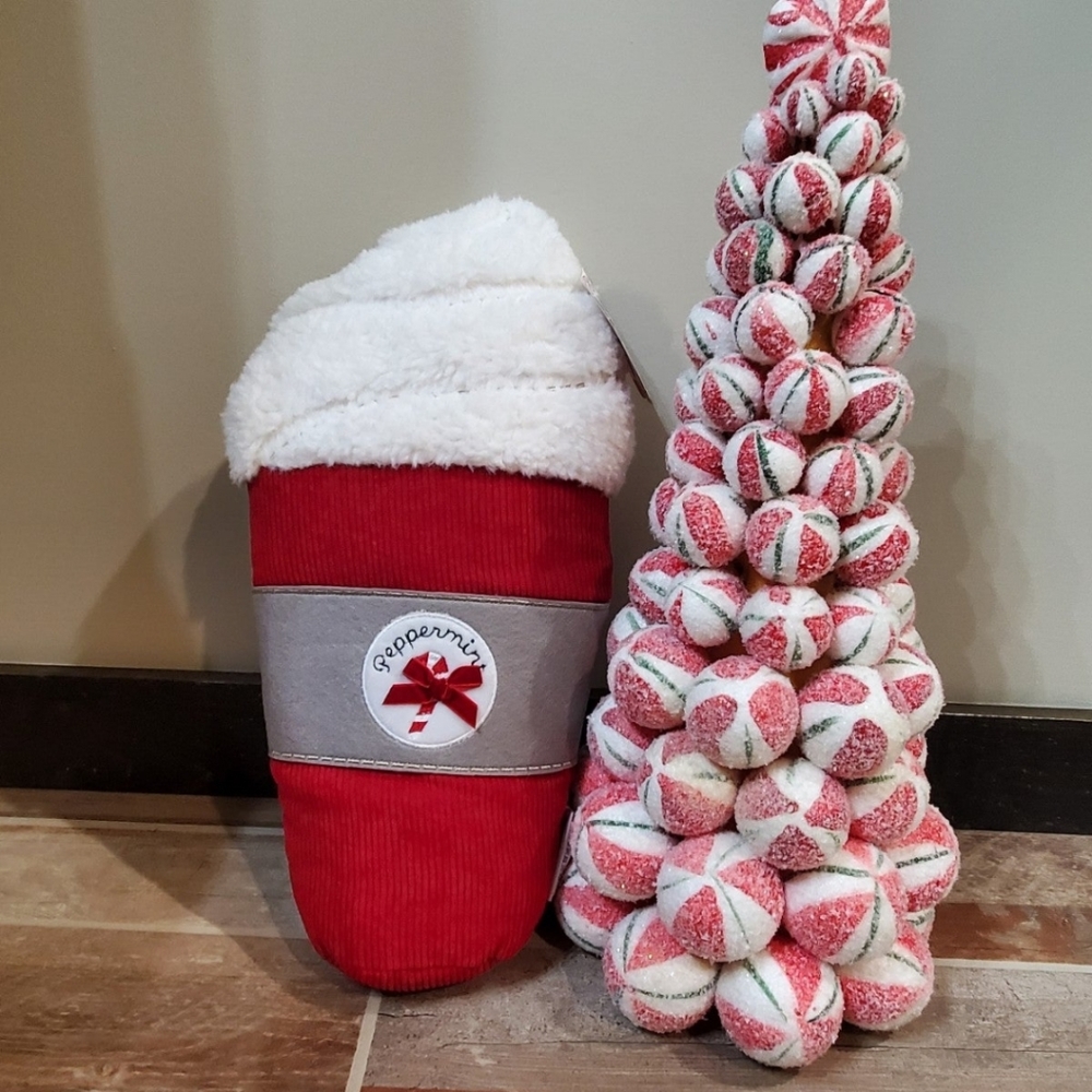 Peppermint Mocha Throw Pillow-NWT